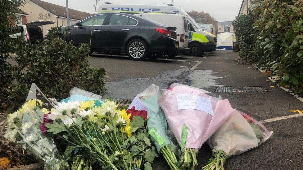 flowers at murder scene