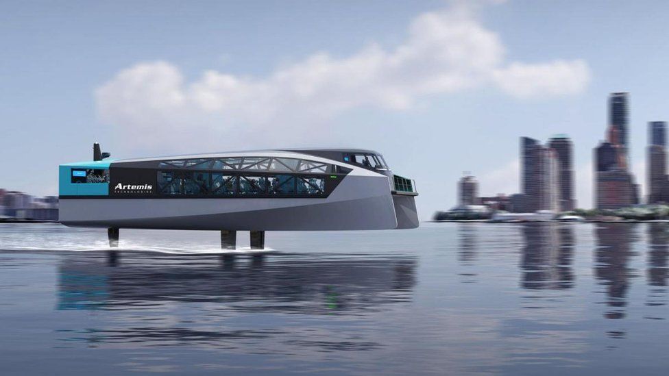 Hydrofoil Electric ferry will run between Belfast and Bangor BBC