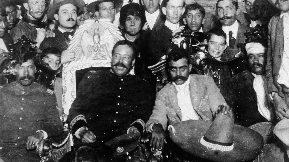 Mexican revolutionary leaders Pancho Villa and Emilio Zapata