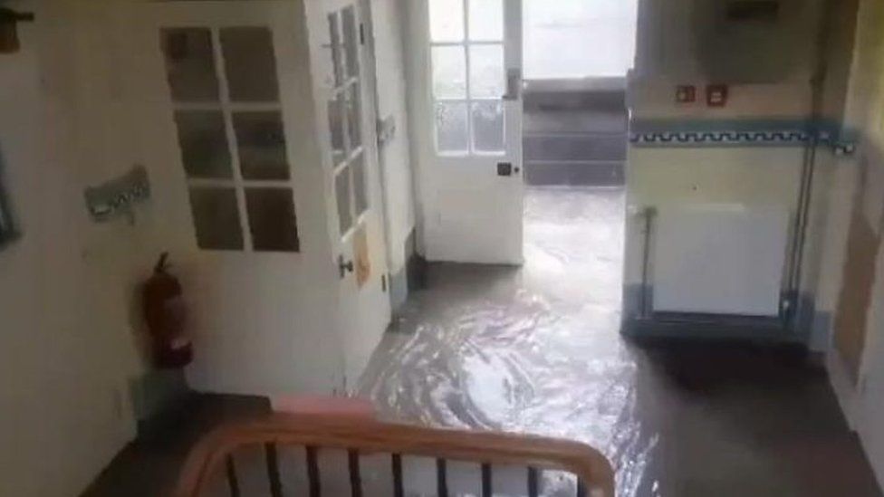 Flooding at Abergele Hospital