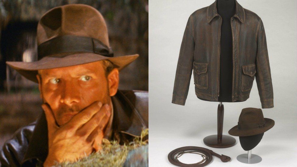 Indiana Jones and his jacket, hat and whip