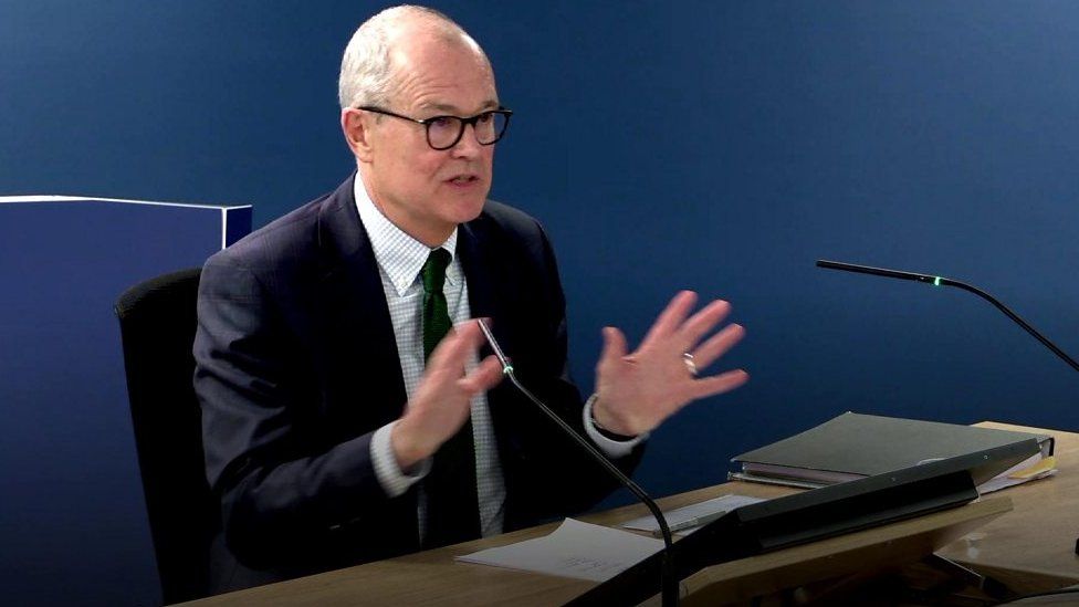 Sir Patrick Vallance speaking at the Covid inquiry