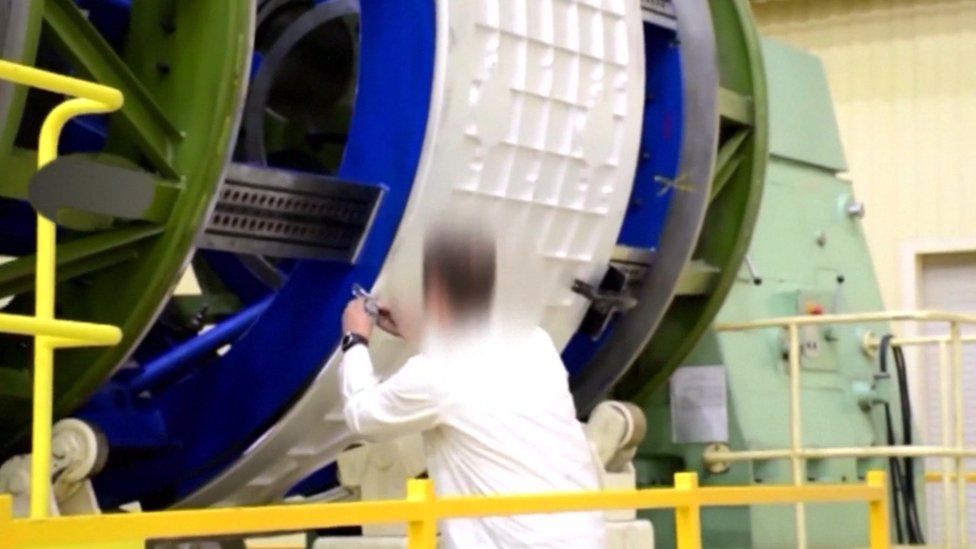Russian video still - rocket engineer at work