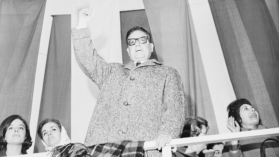 Salvador Allende addresses a rally on 1 August 1964