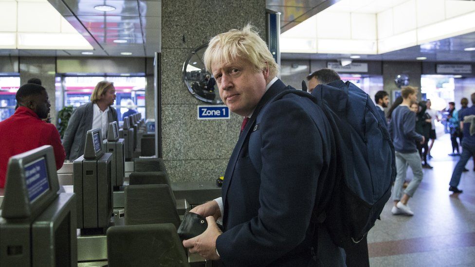 Boris Johnson at Tube station