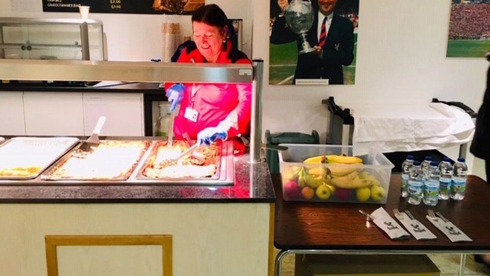 Hot food being served at Crystal Palace's ground