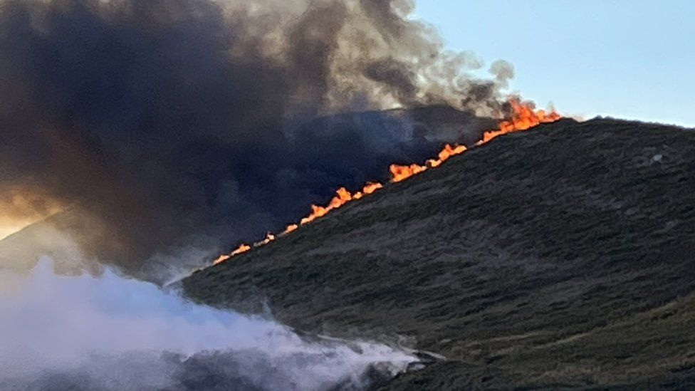 Fire on headland