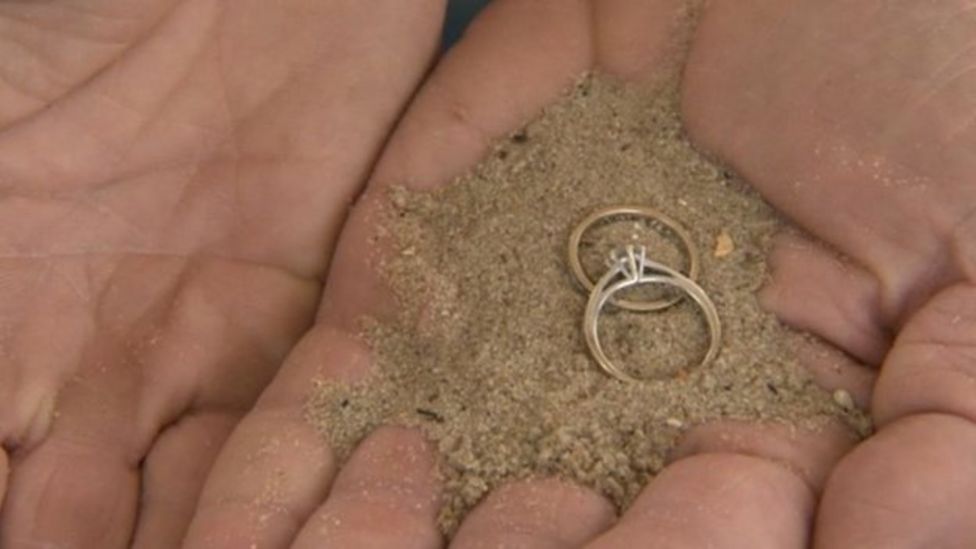 Lost rings found after Christchurch beach search BBC News