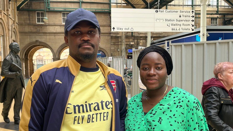Hull rail passengers Azeri Oladeju, 35, and wife Adebusayo