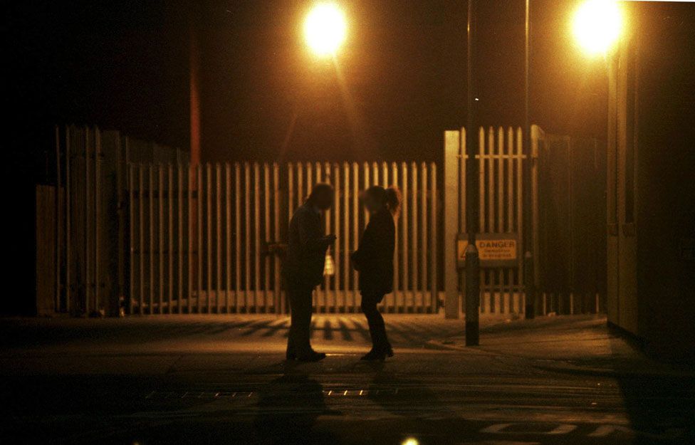 Prostitute and client near Hessle Road, Hull