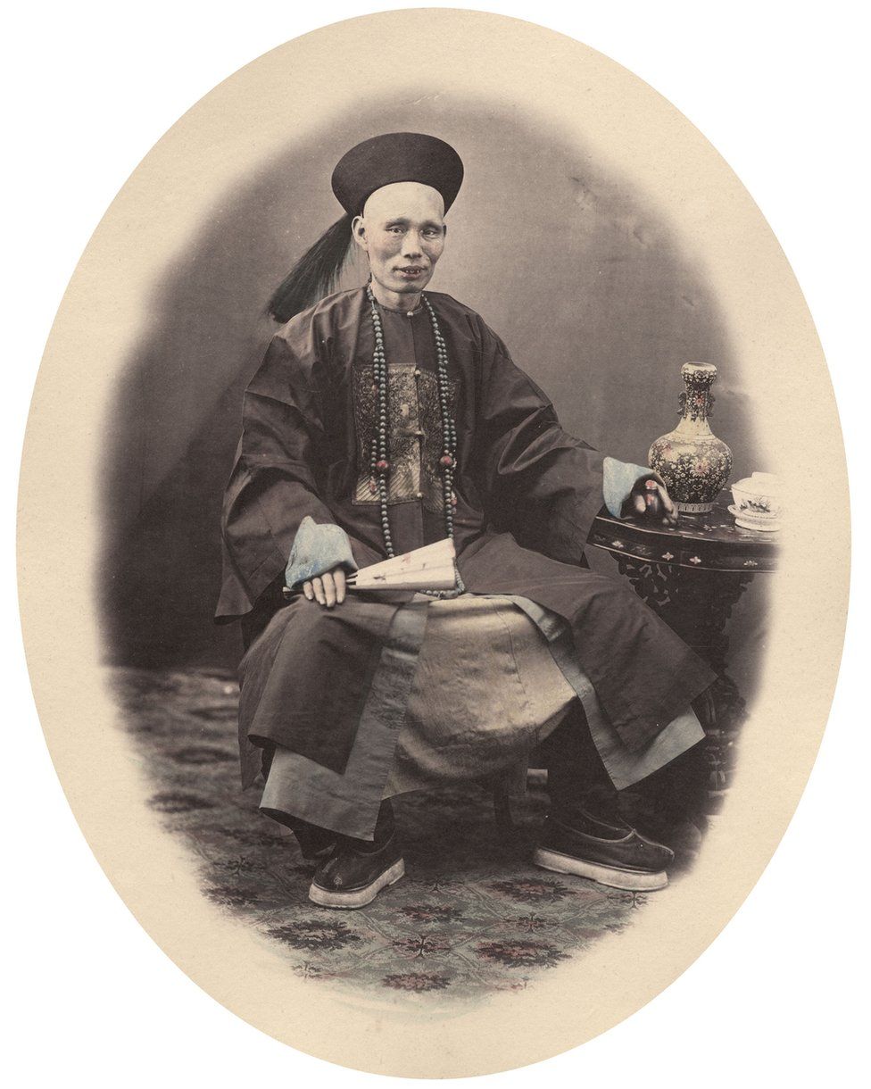 William Saunders, A Civil Mandarin, 1860s-1870s. Hand-tinted albumen silver print. No. 39 in Sketches of Chinese Life and Character series