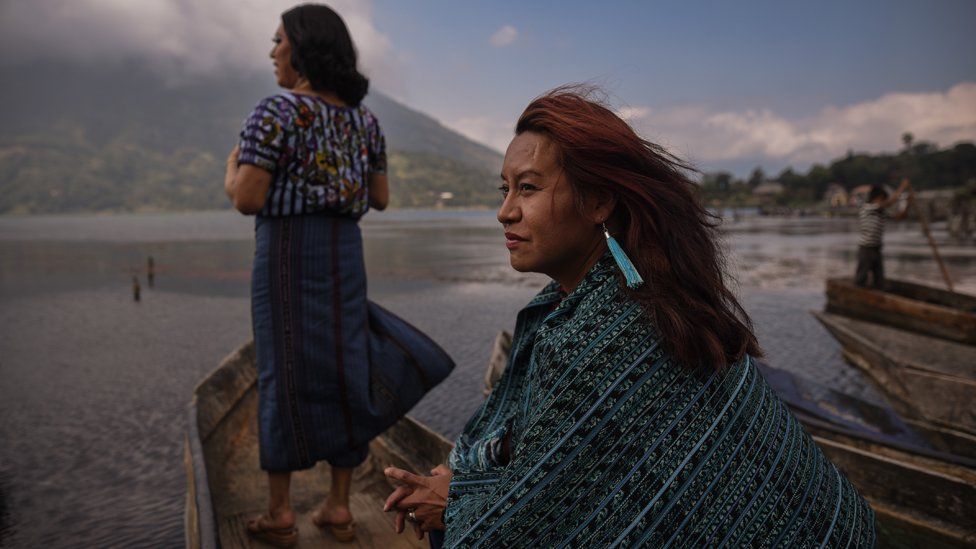 A portrait of Maria Alejandra and Kristel, Santiago Atitlán, Guatemala.