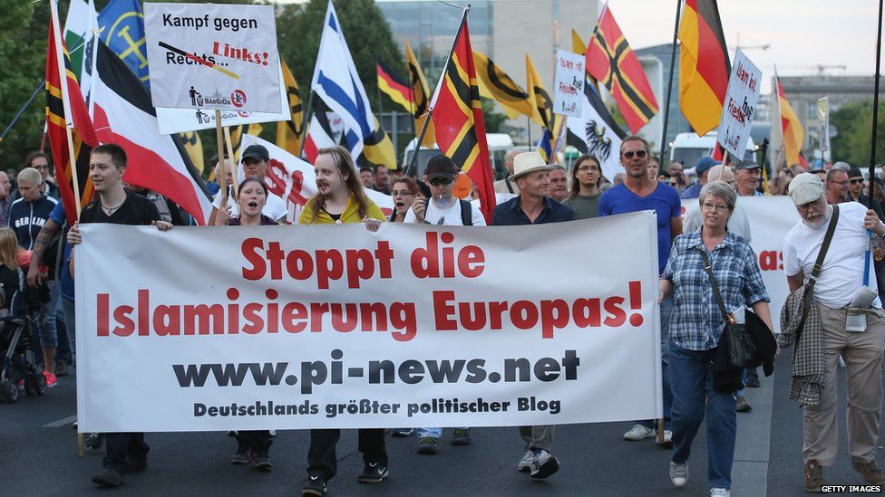 Pegida demonstration, Berlin, 24 Aug 15