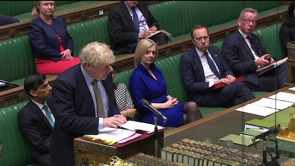 MPs practiced the government's social distancing advice in sitting apart during Prime Minister's Questions