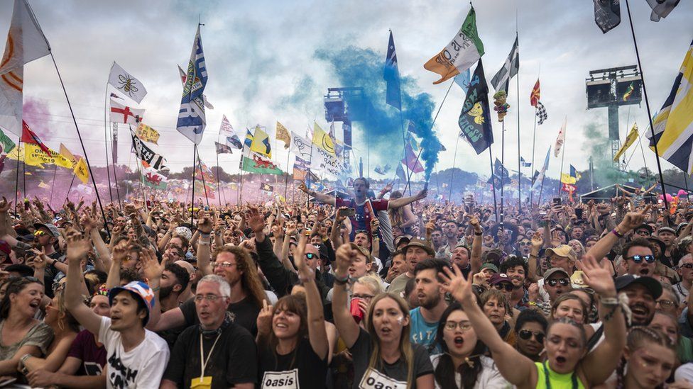 Crowds at the 2019 Glastonbury Festival