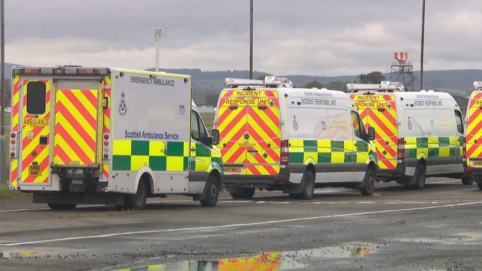 Ambulances at Glasgow airport
