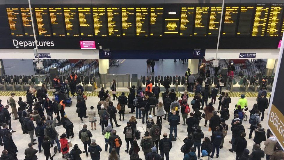 Departure board at Waterloo Station