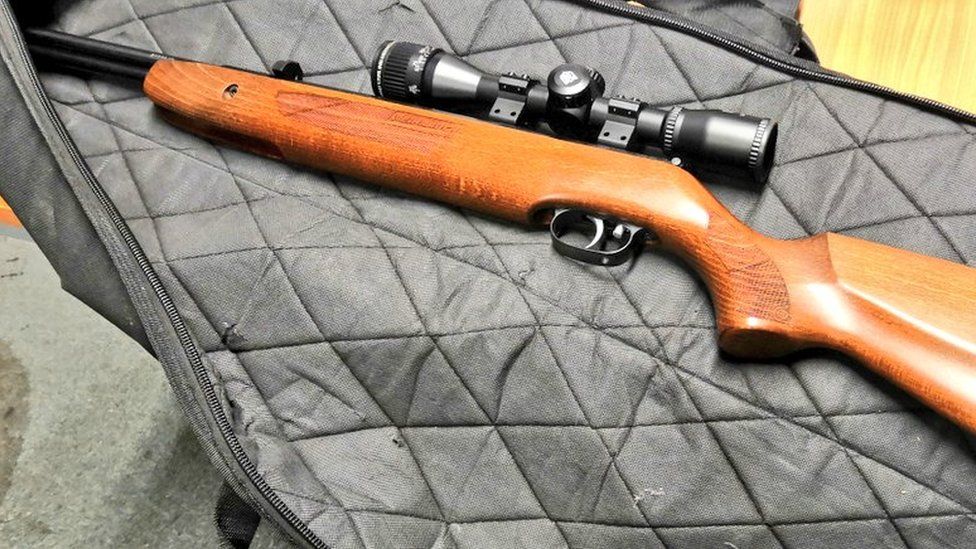 The air rifle seized following a shooting in Exeter