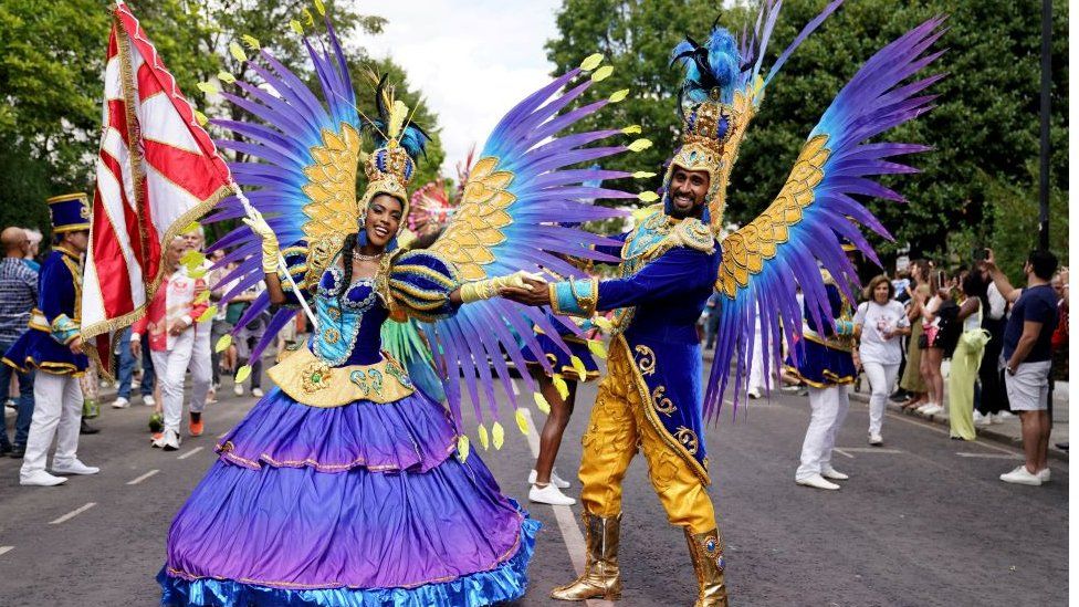 Performers on Monday's adult parade at Notting Hill carnival