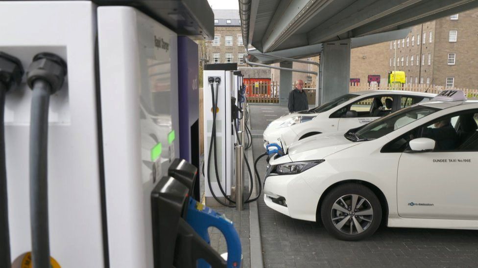 Electric vehicle charging hub opens in Dundee BBC News