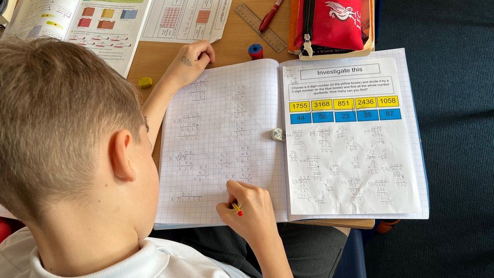 Y6 Maths class at Cradley Primary School, Herefordshire