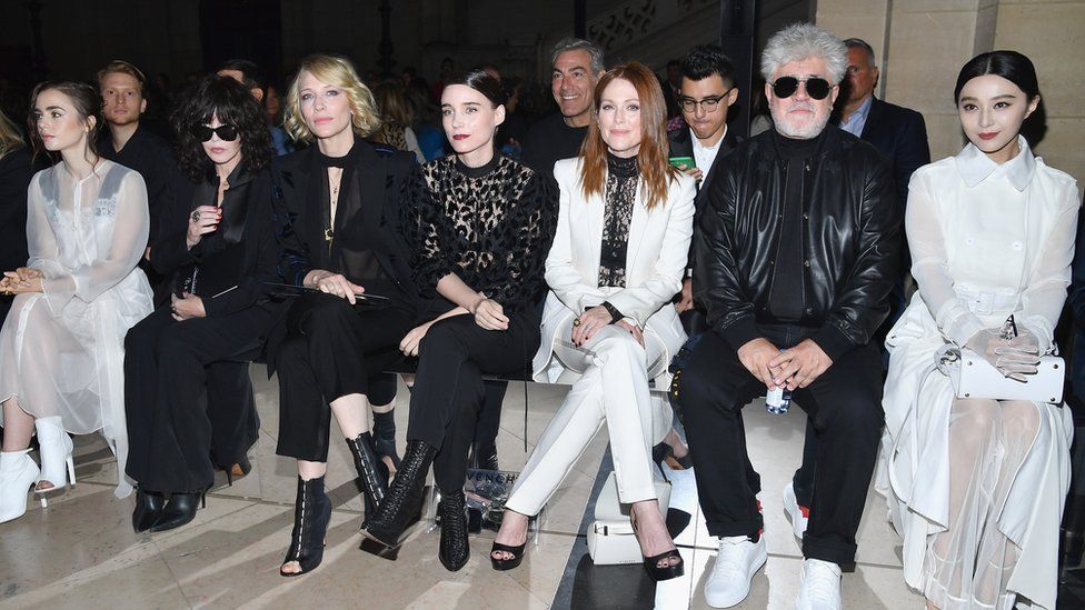 Lilly Collins, Isabelle Adjani, Cate Blanchett, Rooney Mara, Julianne Moore, Pedro Aldmodovar and Fan Bingbing at the Givenchy show
