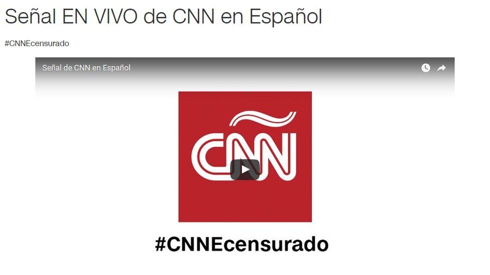 the CCN Espanol logo with the hashtag #CNNEcensurado (#CNNEcensored)