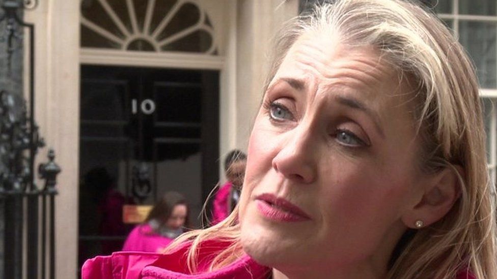 Nicola Nuttall outside Downing Street