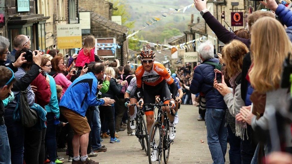 Branwell Bronte and bicycle in Haworth wins Tour de Yorkshire prize