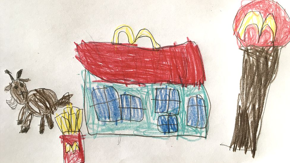 Drawing of a goat at McDonalds