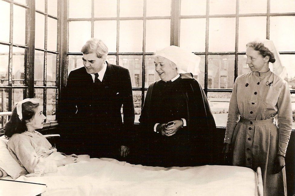 Aneurin Bevan on the first day of NHS at Park Hospital Manchester