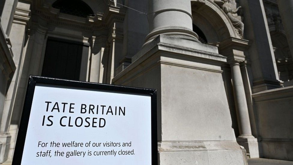 Tate Britain closed sign