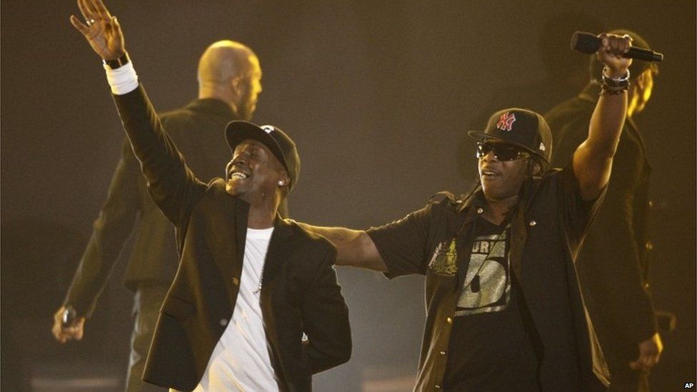 Grandmaster Flash (L) and Scorpio performing in 2011