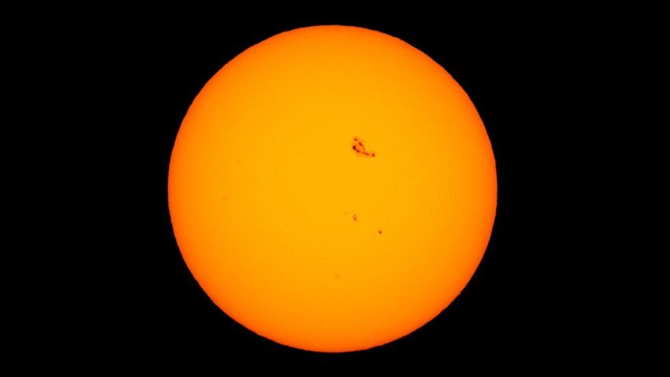 Sunspots on sun's surface