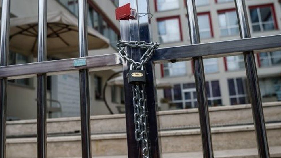 Chained gates in Istanbul, Turkey. Photo: 27 July 2016