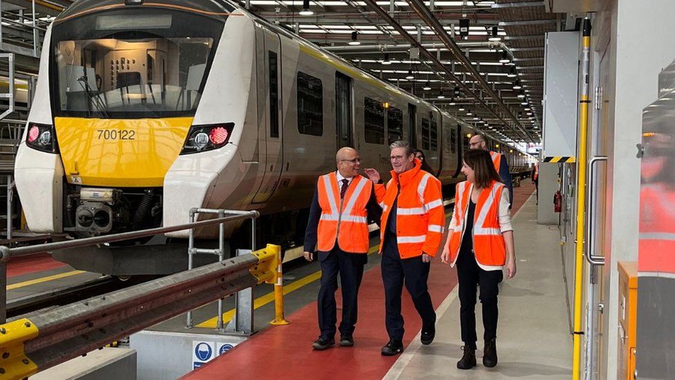 Keir Starmer at Three Bridges railway station