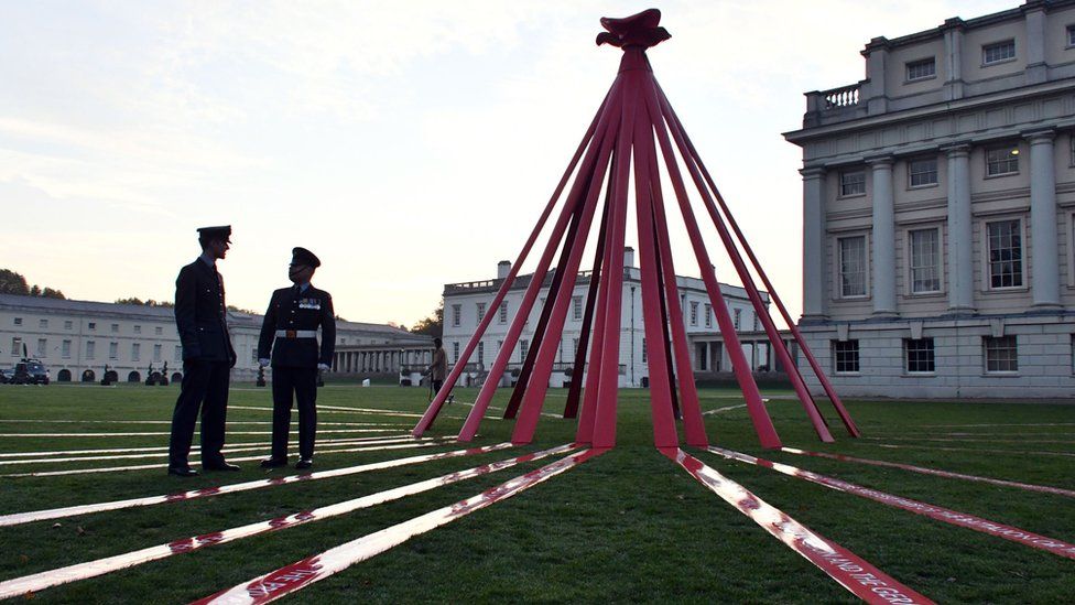 Poppy appeal installation in Greenwich