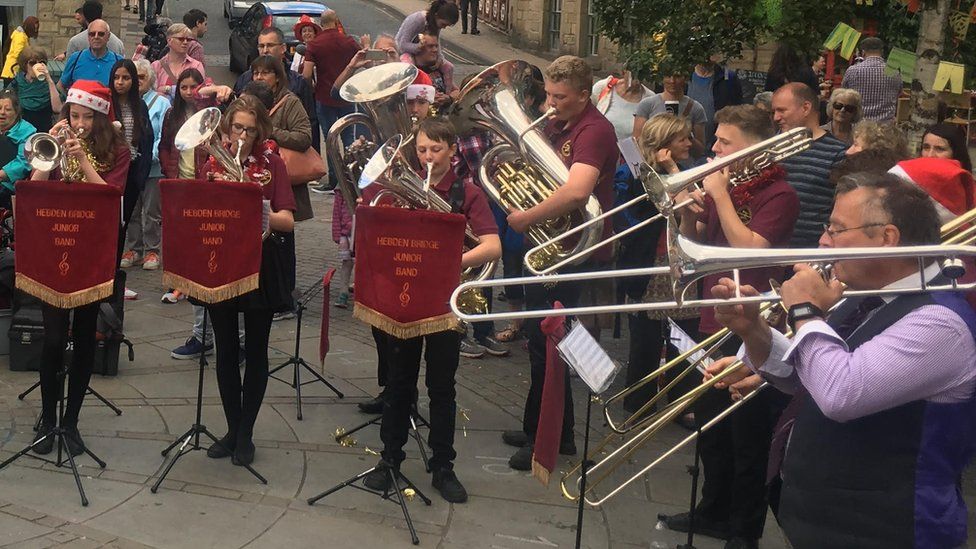 Brass band playing
