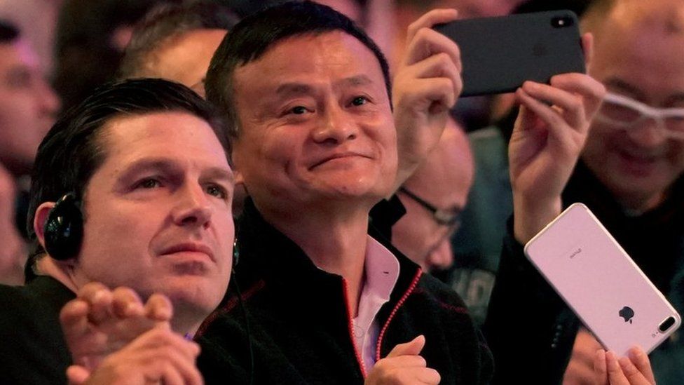 Alibaba Group co-founder and Executive Chairman Jack Ma arrives at Alibaba Group's 11.11 Singles' Day global shopping festival