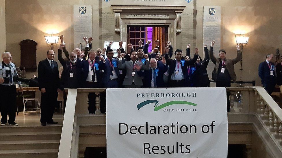 Conservatives councillors celebrate on election night