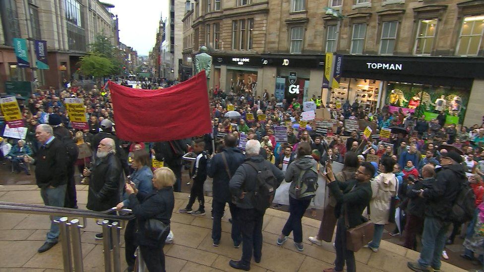 Protesters in Glasgow