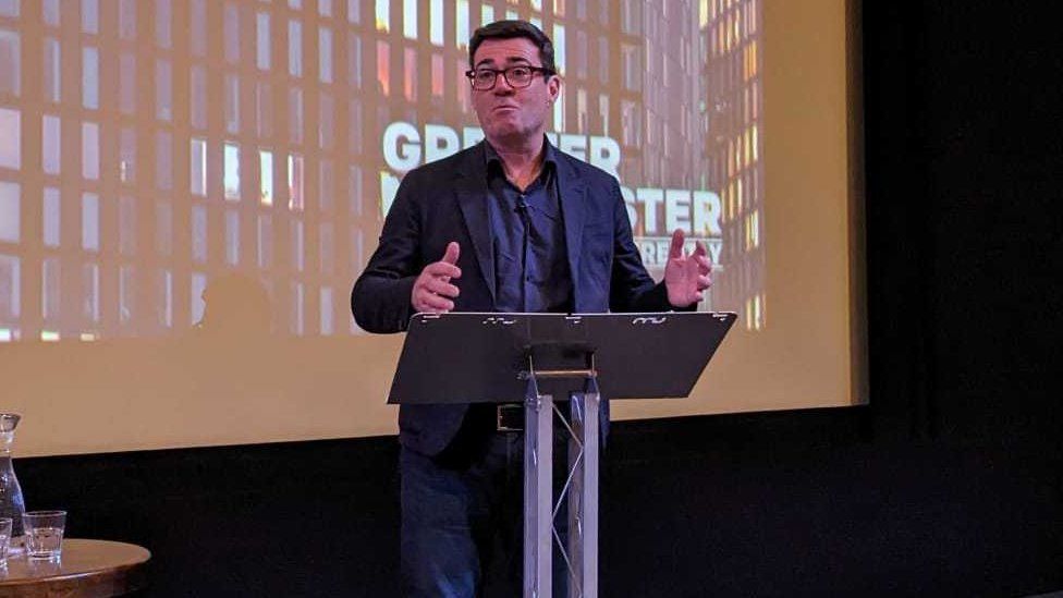 Andy Burnham giving a speech