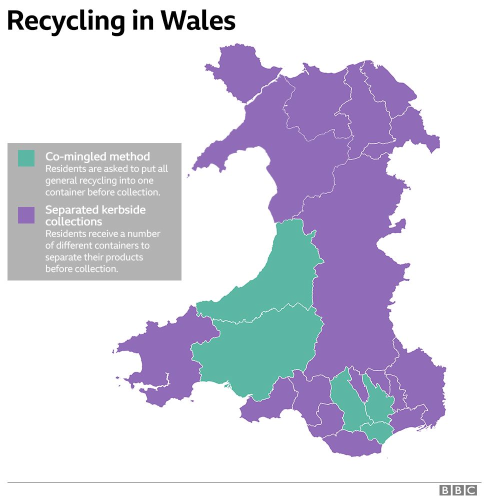 Corrected map of recycling in Wales