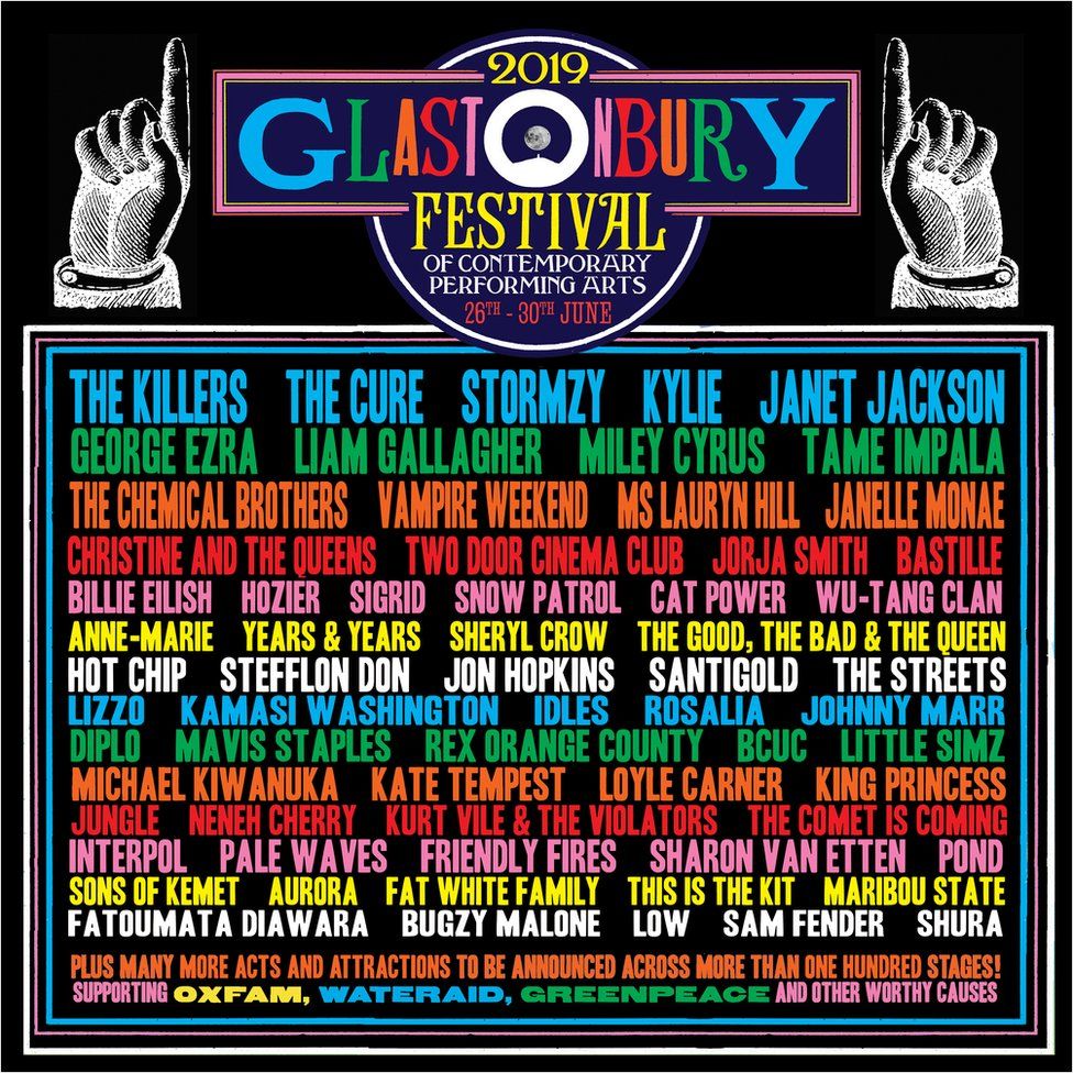 Glastonbury performers for 2019