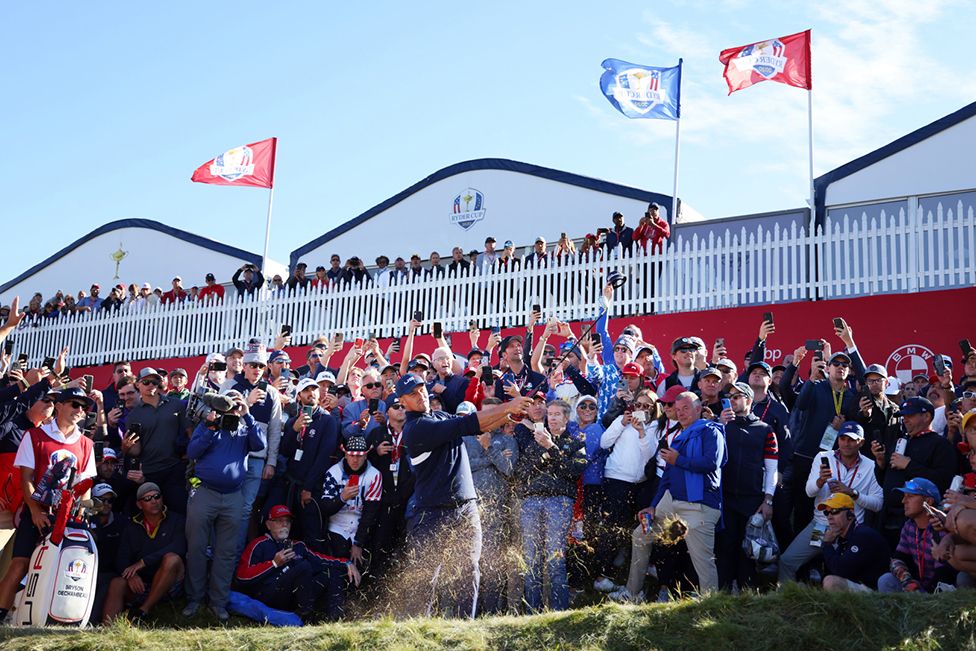 Bryson DeChambeau on the ninth hole during the afternoon Fourball Matches at the 43rd Ryder Cup at Whistling Straits, Kohler, Wisconsin, September 2021