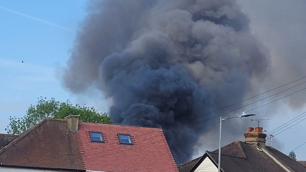 A fire in Eastwood, near Southend