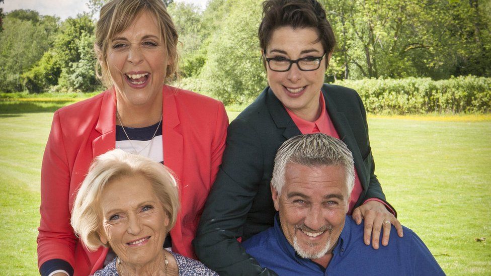 Hosts Mel and Sue and judges Mary Berry and Paul Hollywood