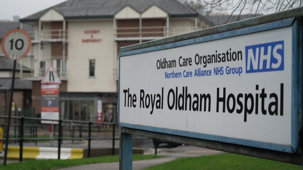 Royal Oldham Hospital sign