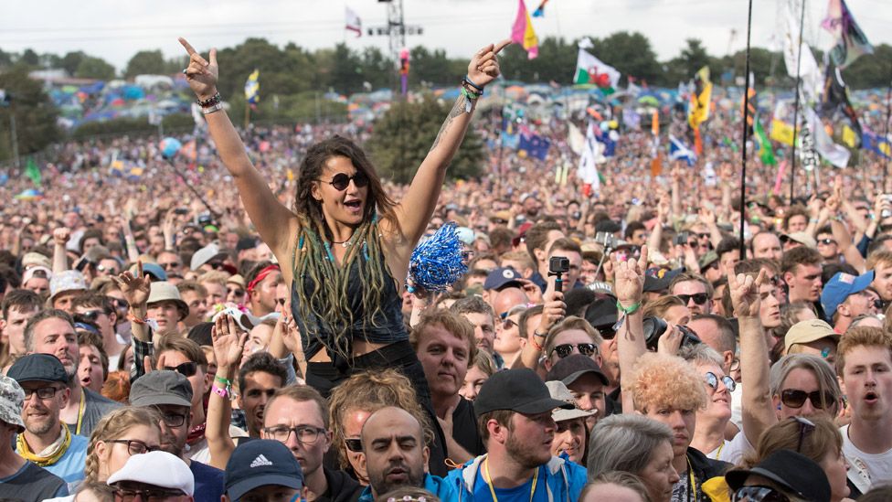 Fans at Glastonbury Festival