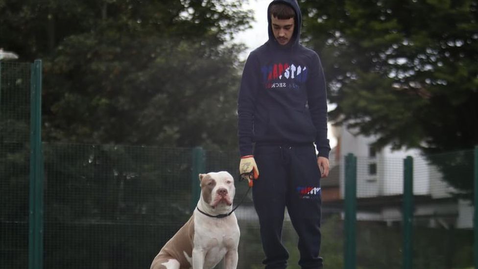 Jake Harris with one of his dogs